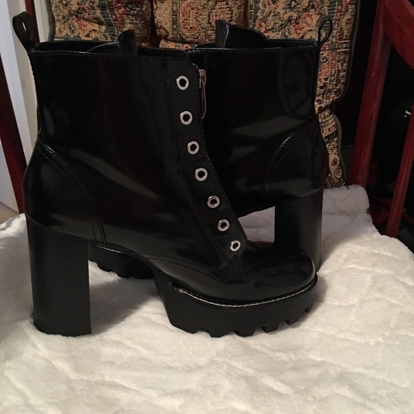 Zara Platform Boots. Patent Leather size 41/11 - Picture 5 of 8